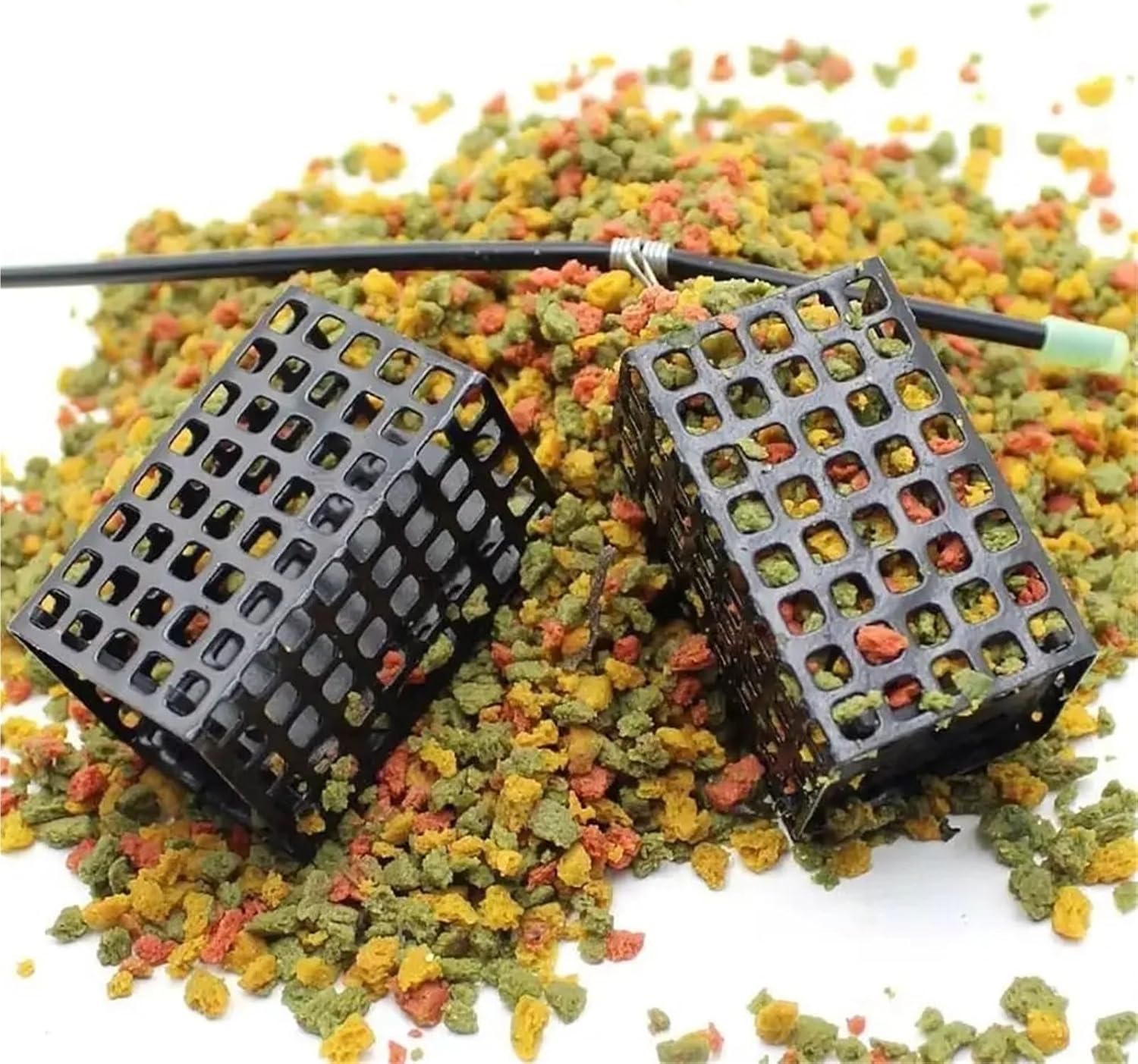 8Pcs Round Square Fishing Feeder Cage Fishing Tackle Stainless Steel Fishings Lure Cage 20g-60g Portable Trap Bait Basket