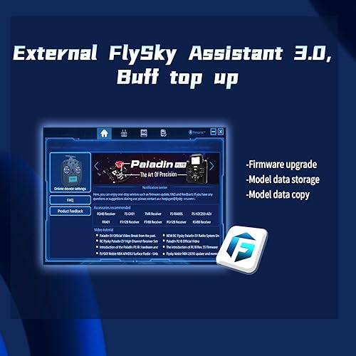 Miniatura 7 de HTLNUZD Flysky FS-ST8 - Controlador de transmisor de 10 canales con receptor FS-SR8, 2.4 GHz ANT RGB Assistant 3.0 para coches de control remoto,