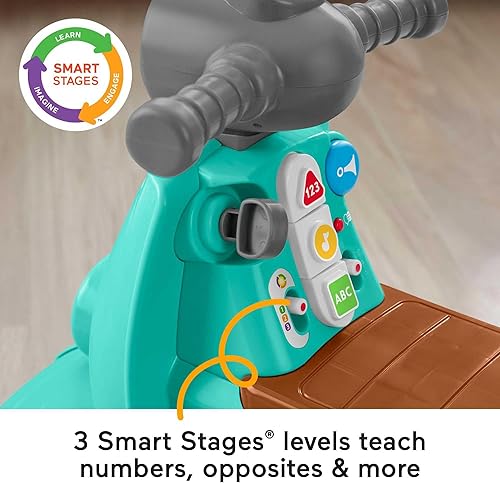 Miniatura 4 de Fisher-Price Juguete de Montar para Niños Pequeños Laugh & Learn Smart Stages Cruise Along Scooter con Luces, Música y Aprendizaje para Bebés de 1+