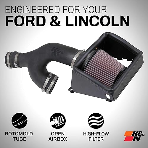 Miniatura 2 de K&N - sistema de admisión de aire frío Alto rendimiento, aumenta la potencia Compatible con FordLincoln 2017-2019 (Expedition, F150, F150 Raptor,