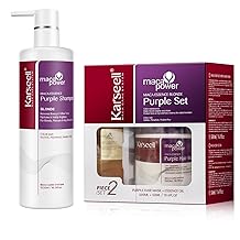 Ensemble de shampooing et apr&egrave;s-shampooing violet Karseell avec huile d'argan marocaine pour cheveux