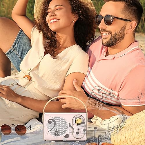 Miniatura 7 de Anliato Altavoz Bluetooth retro, altavoces Bluetooth inalámbricos portátiles vintage con volumen alto Bluetooth 5.0 compatible con tarjeta TF U