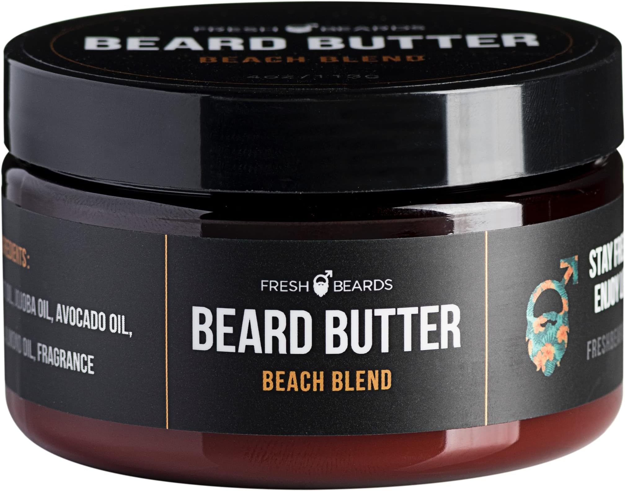 Beach Blend Beard Butter - Coconut & Lemongrass Fragrance - Scented Men's Beard & Mustache Conditioner - Softens, Moisturizes and Prevents Itch