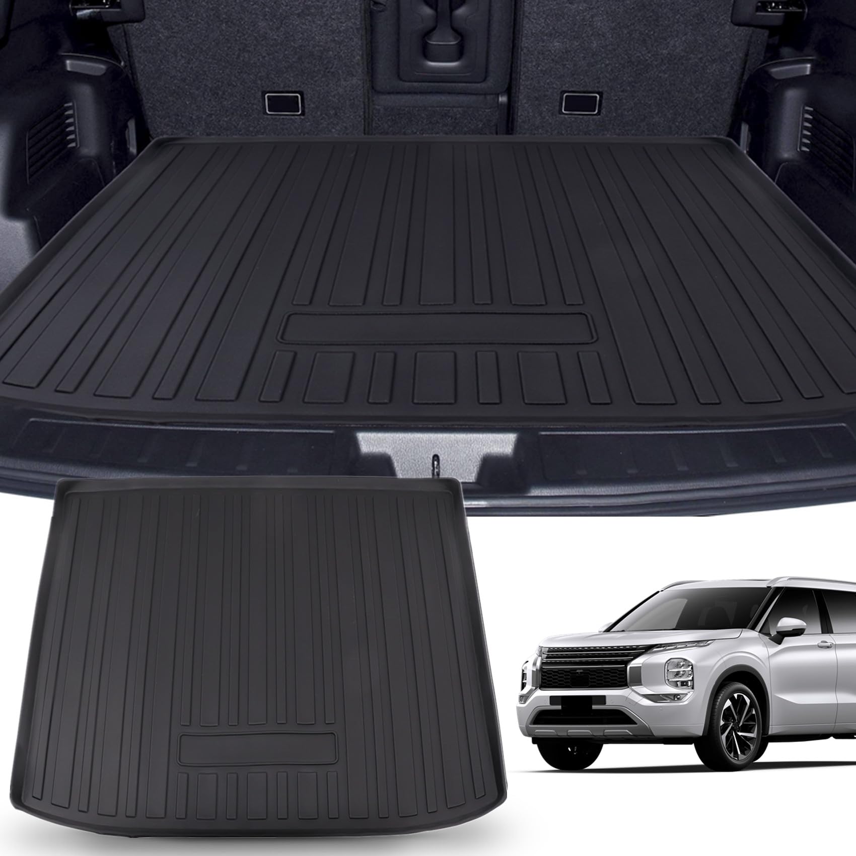 Trunk Mat Cargo Liner Fit for Mitsubishi Outlander 2022 2023 Cargo Liner All Weather Rear Trunk Floor Mat Black