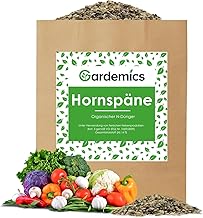 Gardemics Horn Chips 25 kg - Horn Chips Natural Fertiliser, Natural Long-Term Fertiliser for Garden, Lawn & Raised Bed - Organic Nitrogen Fertiliser Made from 100% Horn
