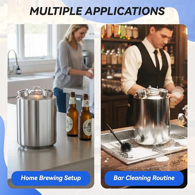 Kit de limpieza para kegerator de 2.5 galones / 10 L, acero inoxidable 304 miniatura 7
