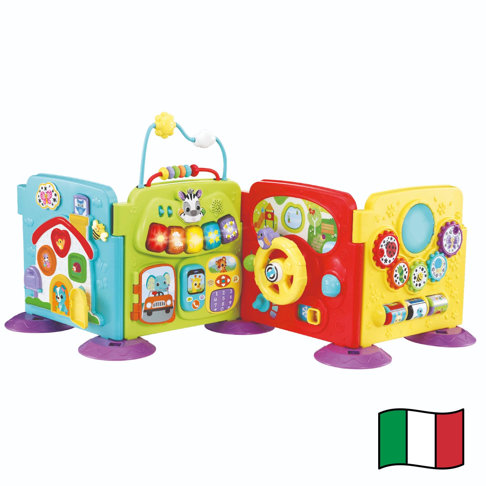 VTech Il Mio Primo Centro Attività, Centro Attività 3 in 1 con 2 Canzoni e 10 Melodie, Sviluppo Motricità Fine, Spegnimento Automatico, Lingua Italiana, Batterie Incluse, 6-​36 Mesi