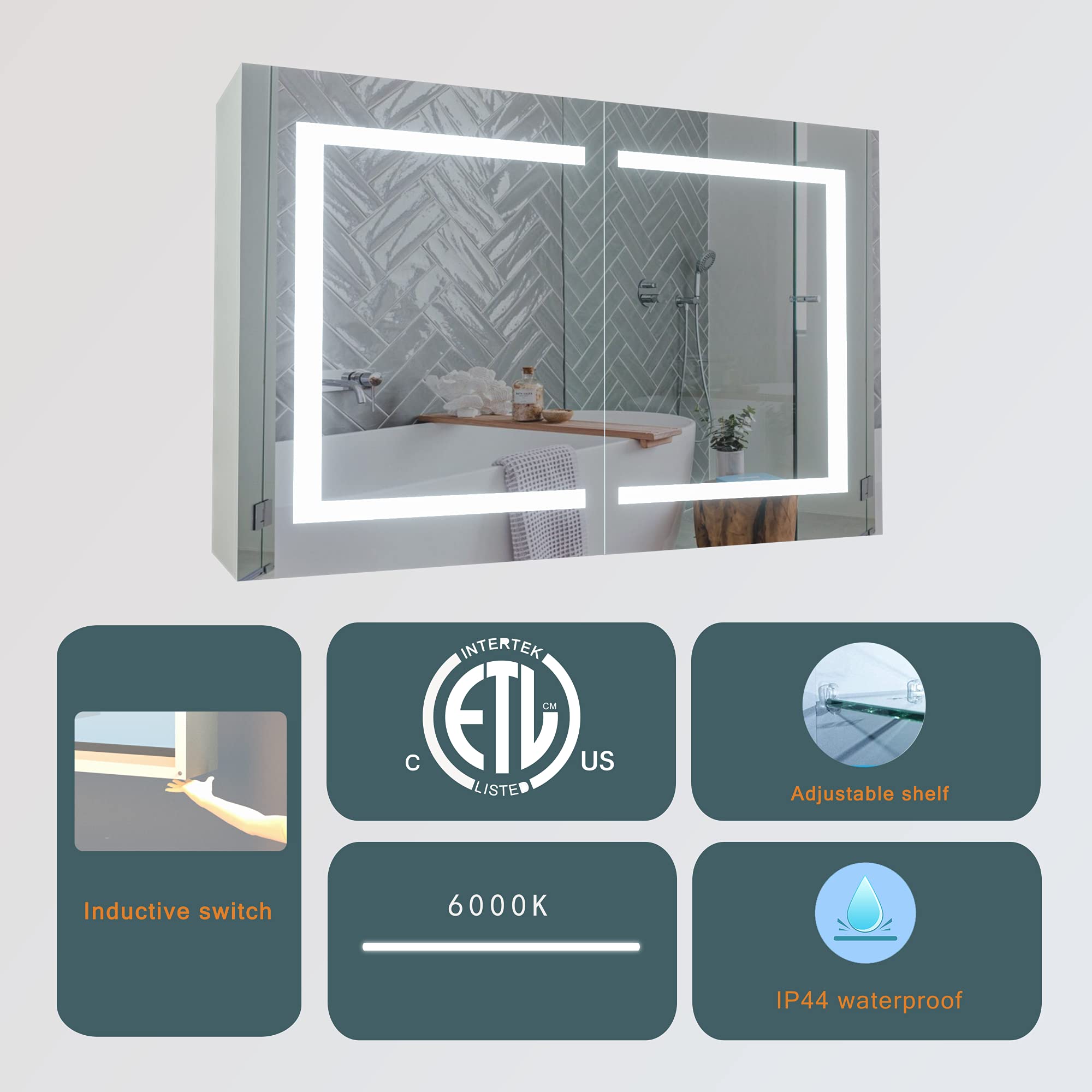 MIRPLUS 36 X 24 inch Medicine with MirrorLights Surface Mount