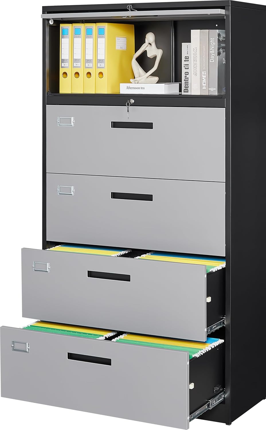 Fesbos 4 Drawers Lateral File with Lockable