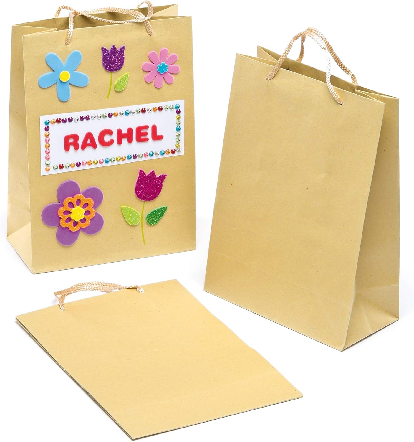 Baker Ross Party Gift Bags Value Pack ⁠— Creative Art Supplies for Kids to Decorate for Birthday, Gift Wrap, and Party Treats or Loot (Pack of 6)