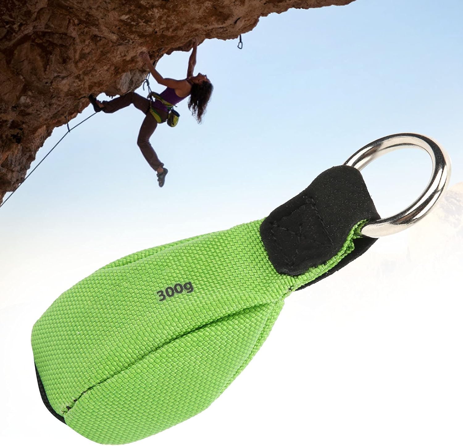 Arborist Throw Line Kit with Nylon Throw Bag, Lightweight Tree Climbing Rope Weight for Professional Arborists, Durable Sand - Filled Throwing Bag with Metal Ring for Precise Line (300g)