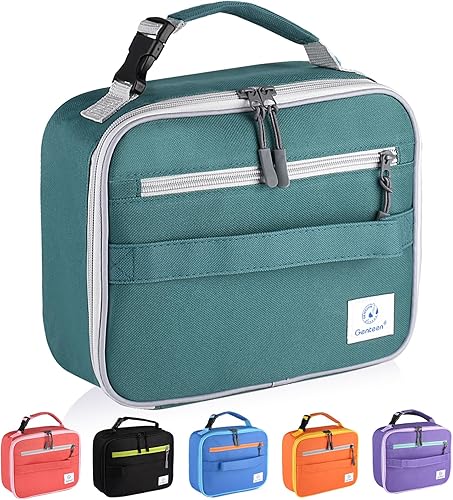 Miniatura 7 de Genteen Lonchera con aislamiento para niños, con doble cremallera, suave y duradera y congelable, lonchera reutilizable para la escuela, el trabajo,