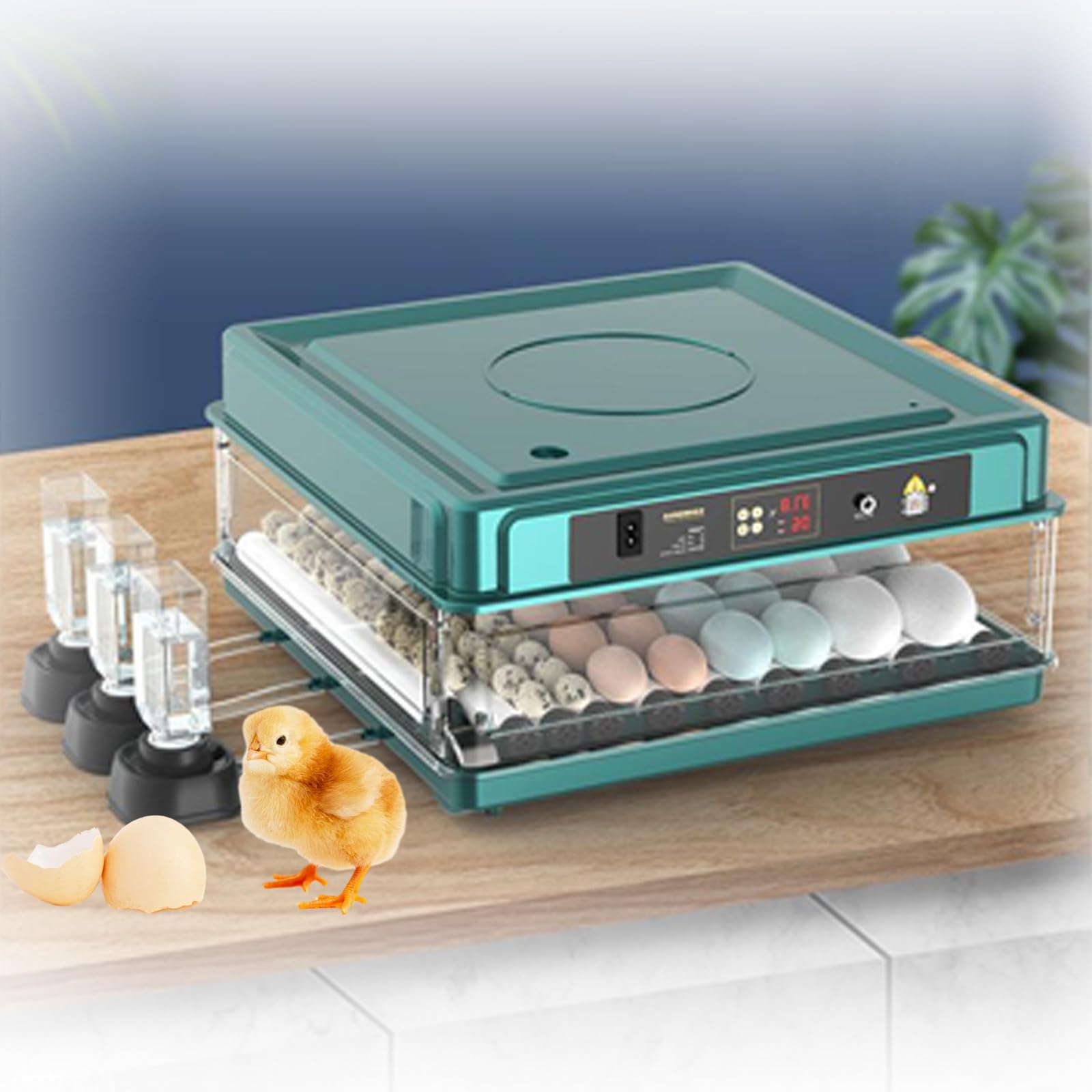 SPECIALBIEGEBUY Automatic Incubator Digital Poultry Hatcher Machine, Fits Chicken Duck Goose Pigeon Quail For 36 Eggs, Efficient LED Light Source, Accurate Temperature And Humidity Adjustment