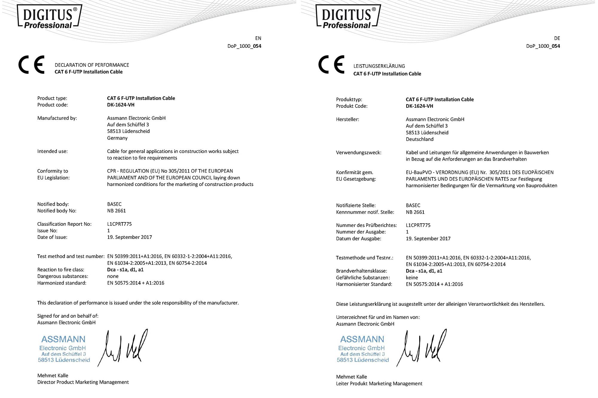DIGITUS 305 m Cat 6 Netzwerkkabel - F-UTP Simplex - BauPVO Dca - LSZH Halogenfrei - 250 MHz Kupfer AWG 23/1 - PoE+ Kompatibel - LAN Kabel Verlegekabel Ethernet Kabel - Violett