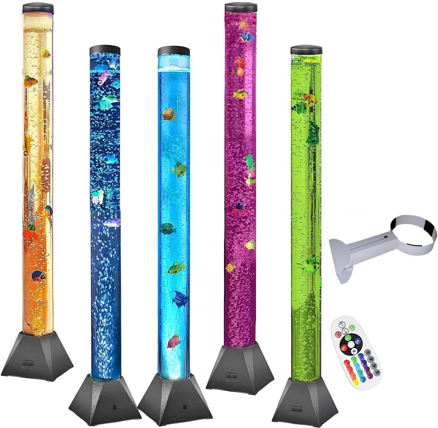 CALOVER LED Sensory Bubble Fish Tube Night Lamp 4Ft with Wall Bracket- Color Changing, Wall-Mountable Aquarium Tank Light for Mood Enhancement, ADHD Autism Relief -Gift for Kids, Men, Women