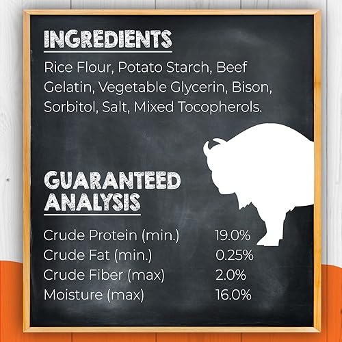 Miniatura 3 de Canine Naturals Bison Chew - Golosinas para perros sin cuero crudo - Hecho con bisonte real - Receta sin aves de corral - Fácilmente digerible -