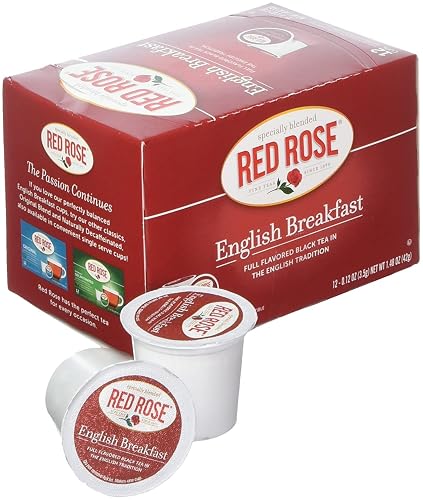 Red Rose English Breakfast Tea - 12 Single Serve Cups