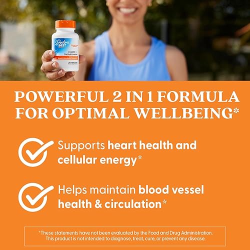 Miniatura 5 de Doctor's Best CoQ10 100 mg + Nattoquinasa 2,000FU, apoya el corazón y la circulación, sin OMG, sin gluten, vegano, 60 cápsulas vegetales