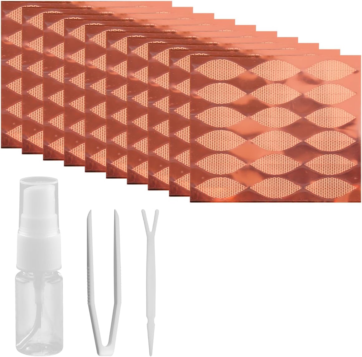 Extra Large Lace Eyelid Sticker Set Wider Half-Moon Eyelid Stickers with Tweezers Spray Bottle Designed for WOMEN and GIRLS Make-up