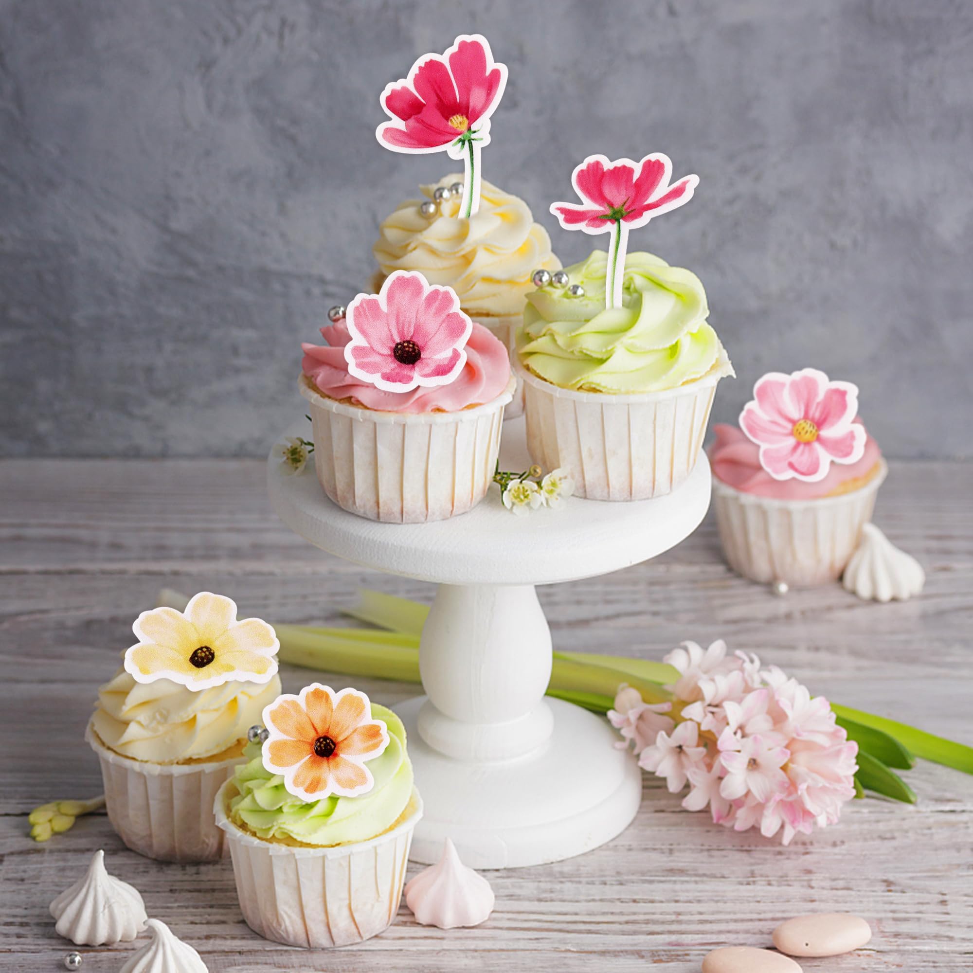 Decoración Postres Navidad 60 Adornos Comestibles Para Cupcakes - Flores De  Cerezo En Papel De Arroz | Decoración Para Pasteles De Cumpleaños Y Bodas  60 Flores Cerezo, image size:2000x2000