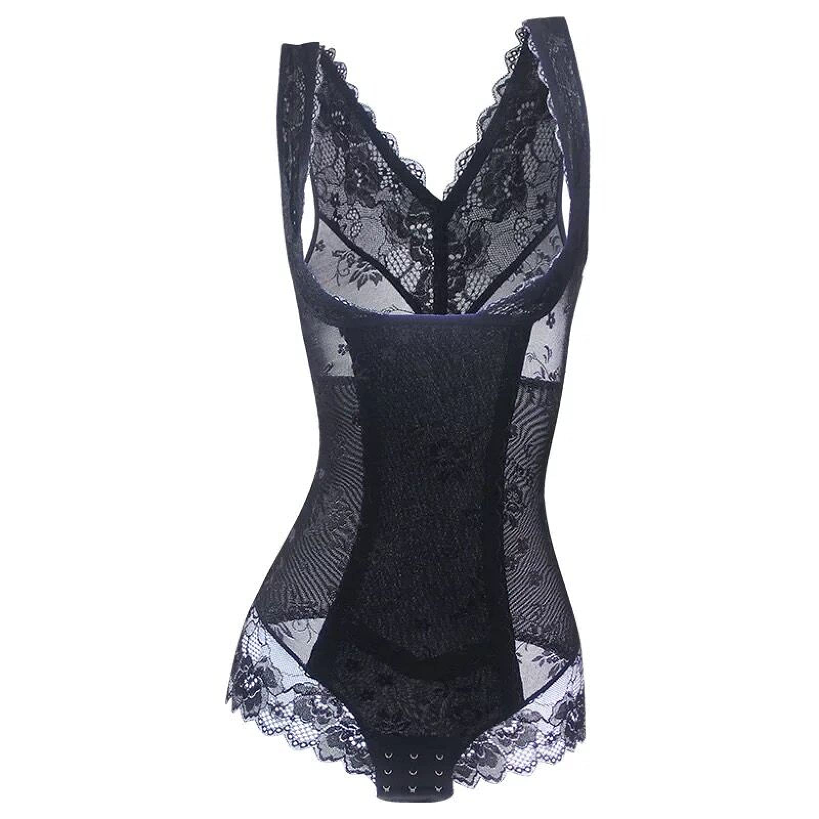 ZHYX Women Bodysuit Shaper Firm Tummy Control Shapewear Slim Full Body Shaping Open Bust Waist Trainer Corset,black-Small