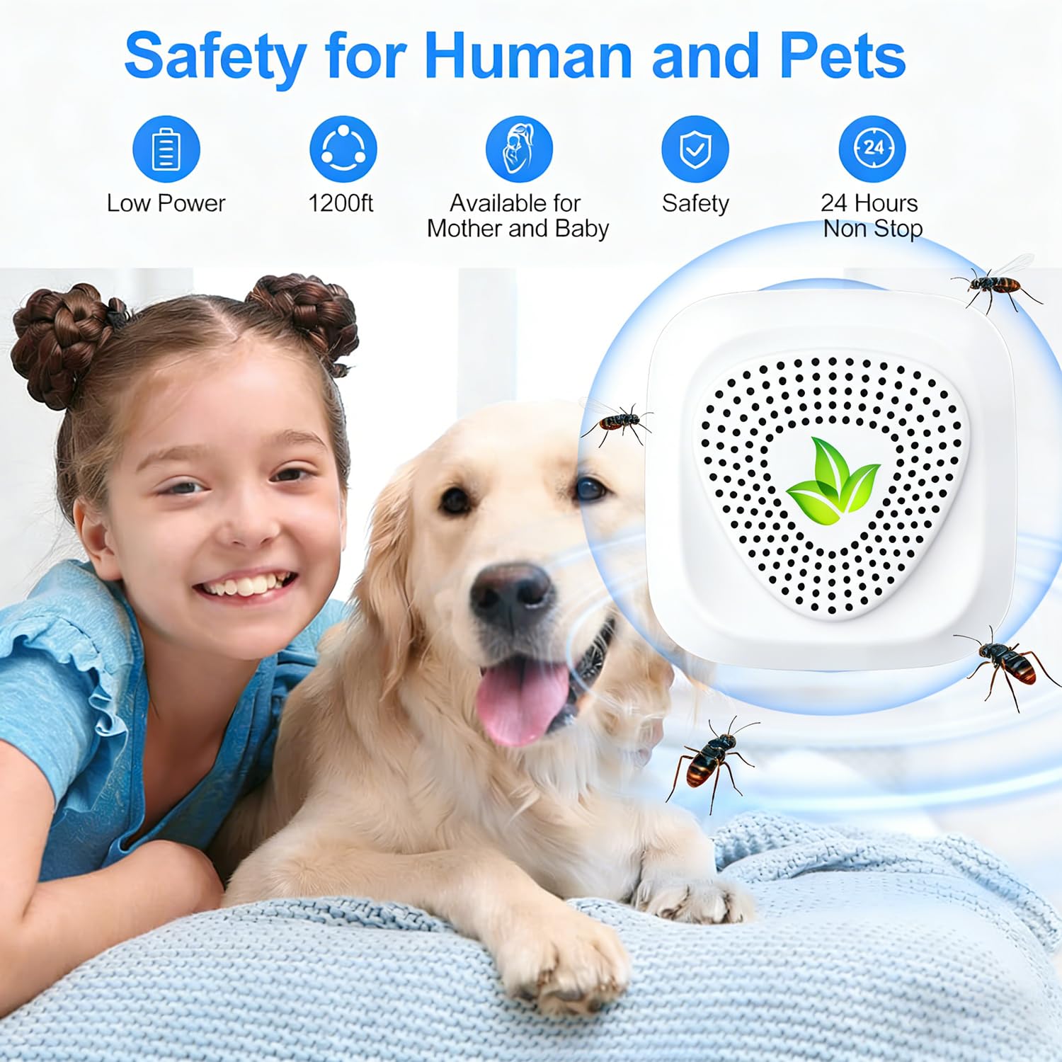 Exterior Repelente Ultrasónico de Plagas,Nuevo Electrónico Repelente Mosquitos Insectos para Interiores Anti Cucarachas, Moscas,Mosquitos,Ratones,Arañas,Inofensivo para Mascotas y Humanos(4 Pack)