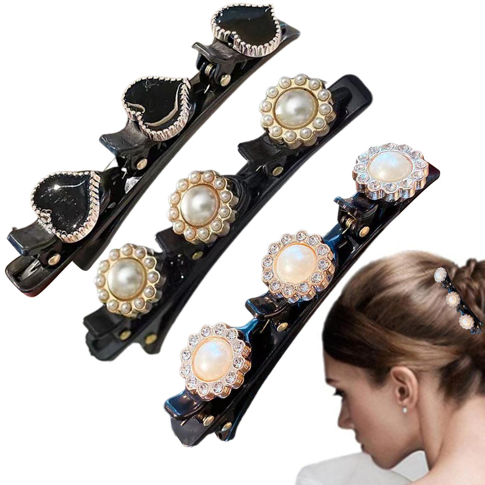 Braided Hair Clip,Durable and Lightweight Side Female Hair Ball Hair Clip | Cute and Exquisite Hairpin Gifts for Girl and Women Nedyet