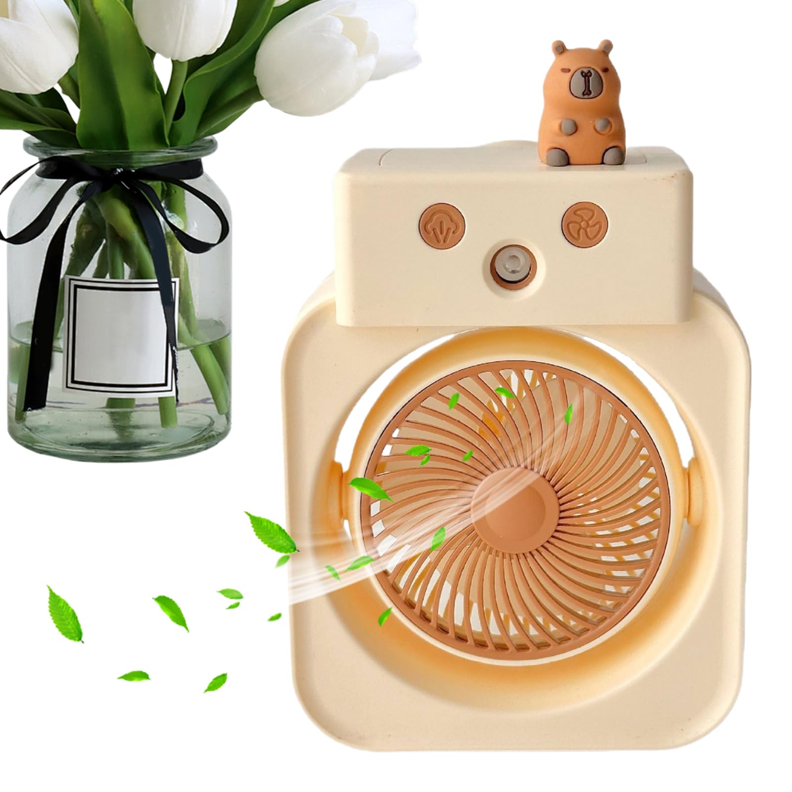 Ventilateur humidificateur à 3 vitesses avec brume fraîche pour intérieur et extérieur