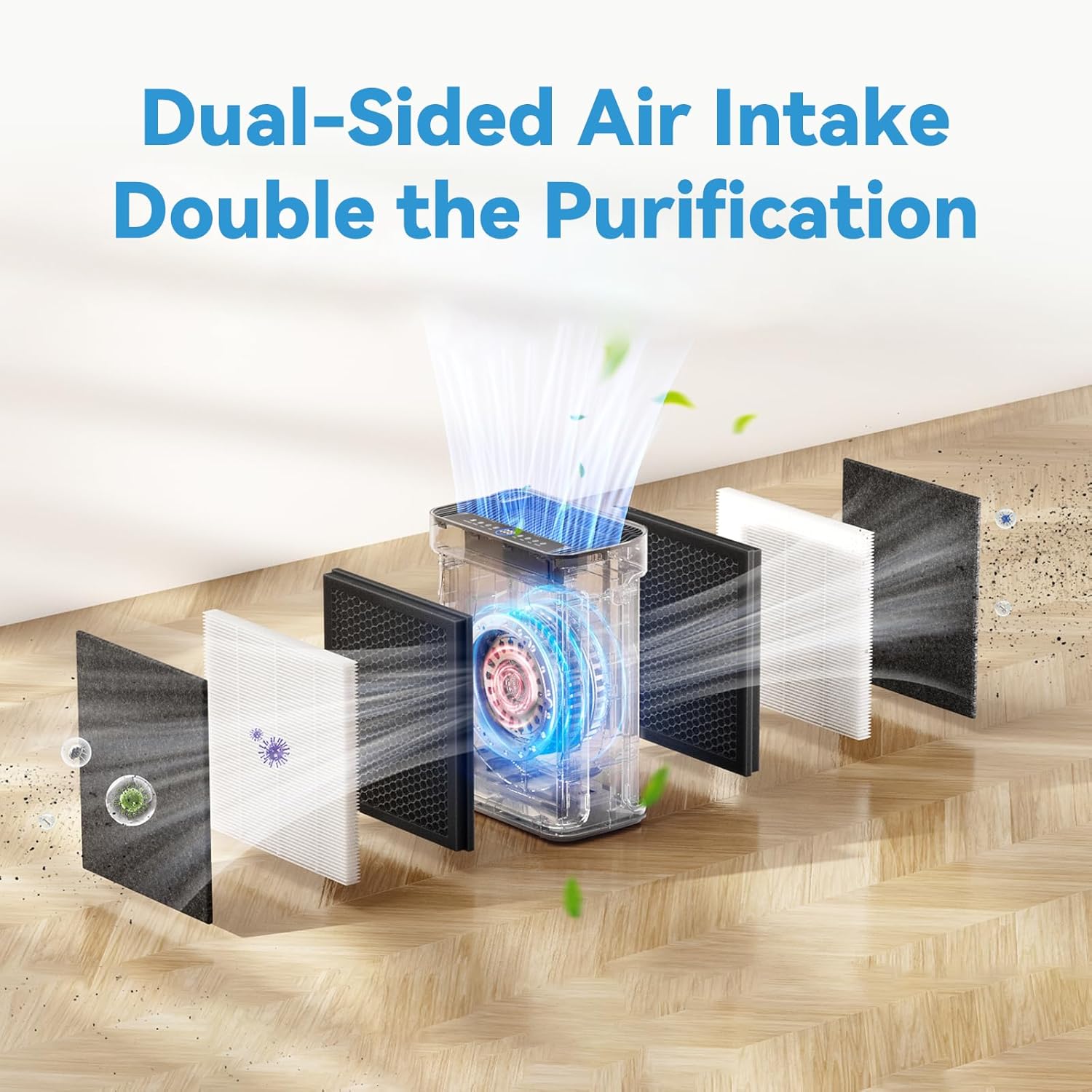 True 13 HEPA Filter Replacement Compatible with MK-AP01 / K2 / AP300 Air Purifier, H13 Grade, High Efficiency Replacement Filters for Pollen, Smoke, Dust, Pet Dander (2 Pack)