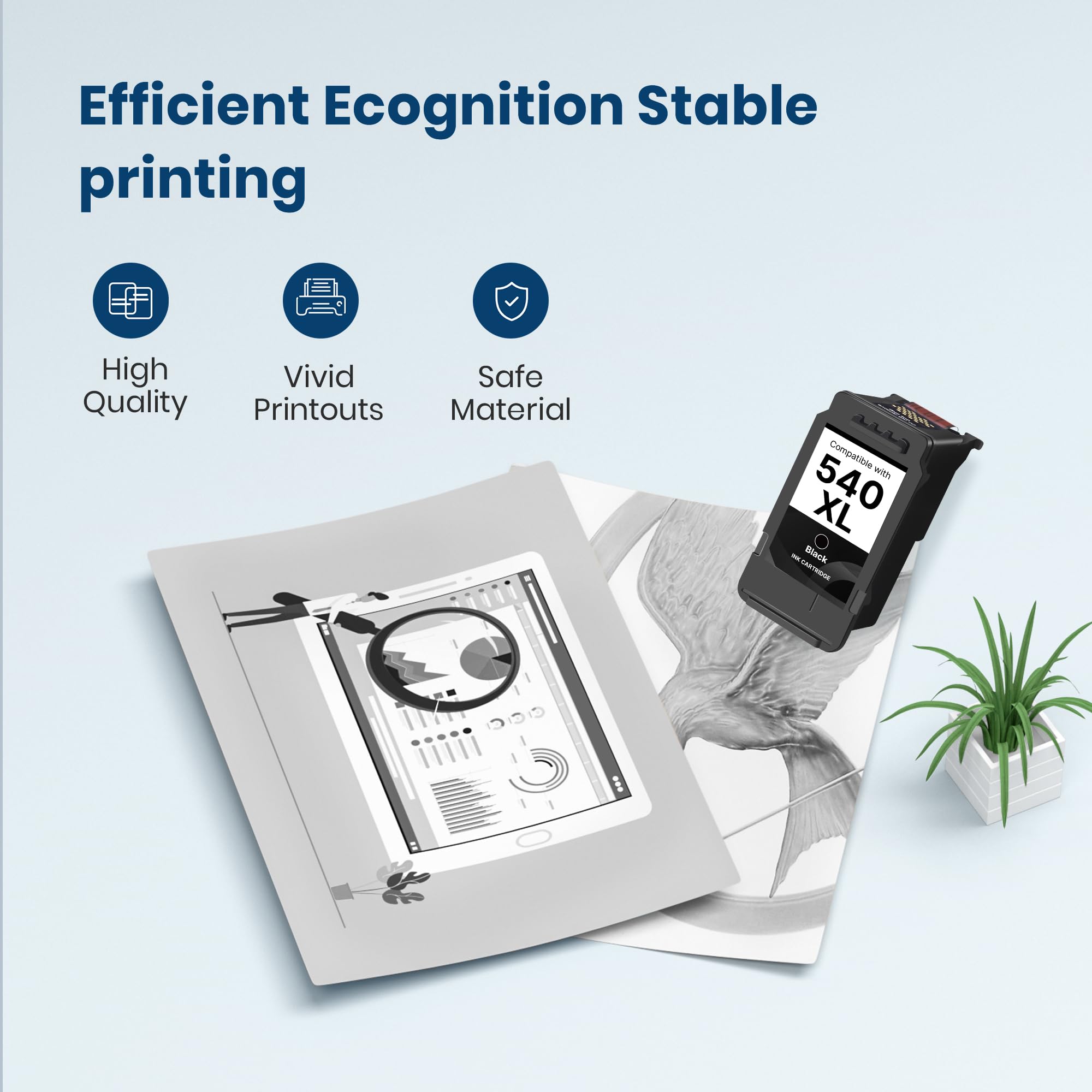 Washope PG-540XL PG 540 XL Nero Cartucce Sostituzione per Canon 540XL per Canon Pixma MG3650s TS5150 TS5151 MG3600 MG3250 MG3650 MG3550 MG4250 MG2250 MX455 MX475 MX395 (1 Nero, Alta Capacità XL)