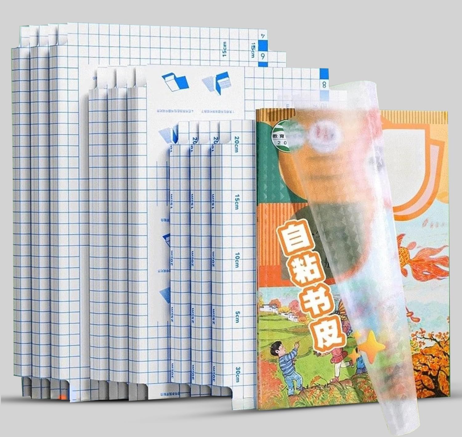 Parssufy Transparent Paper Sticker Book Cover Film Book Binding Cover [60 Pcs- 3 Different Sizes -20 Each] Waterproof Self-Adhesive Book Cover for Office School Textbook Protective Case-picture-18