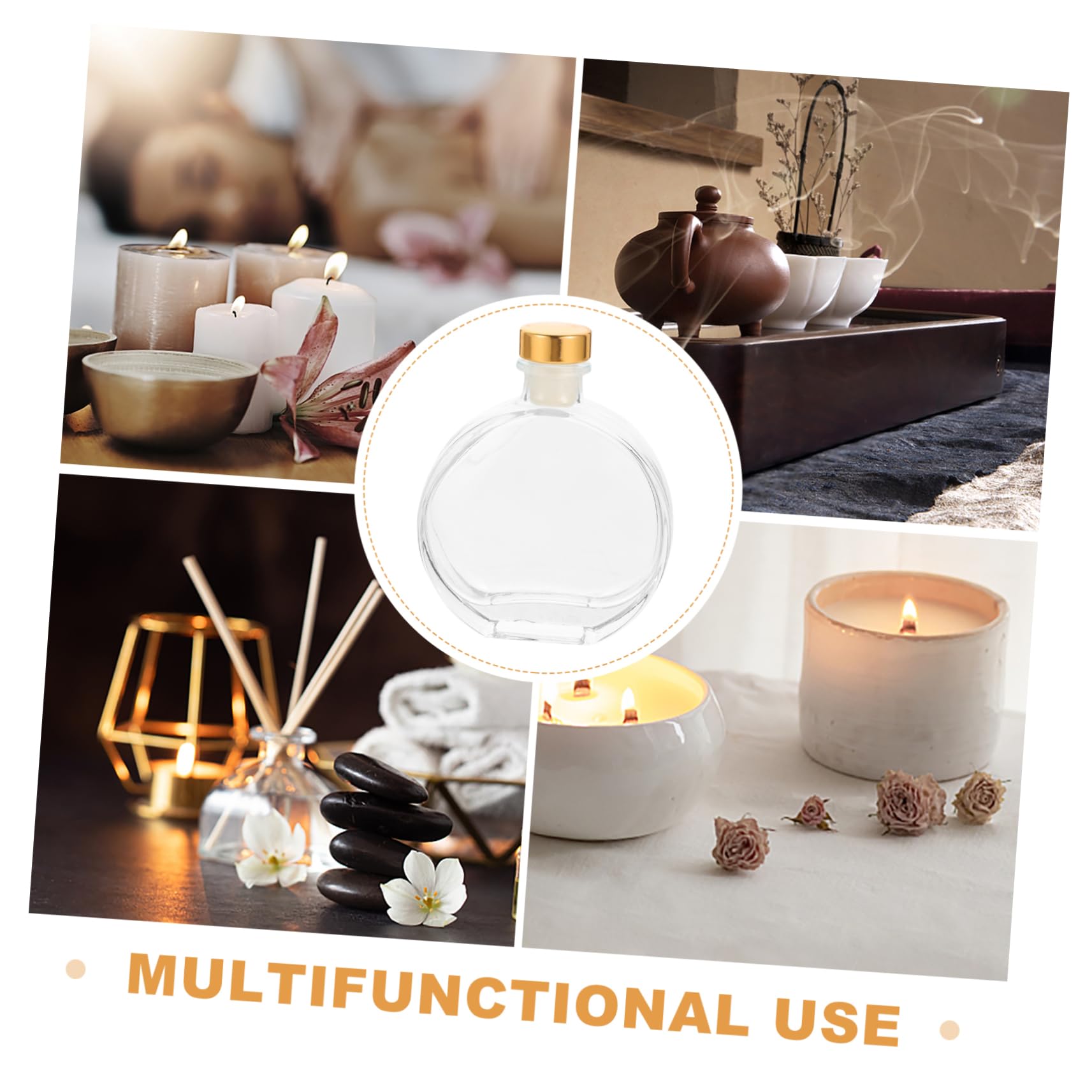 Zerodeko 3 Ensembles Bouteille en Verre D'aromathérapie Diffuseur De Parfum Flacon Diffuseur D'huiles Essentielles Arôme Contenants De Parfum Vides Flacon Diffuseur Vide Abdos 3 Pièces * 3