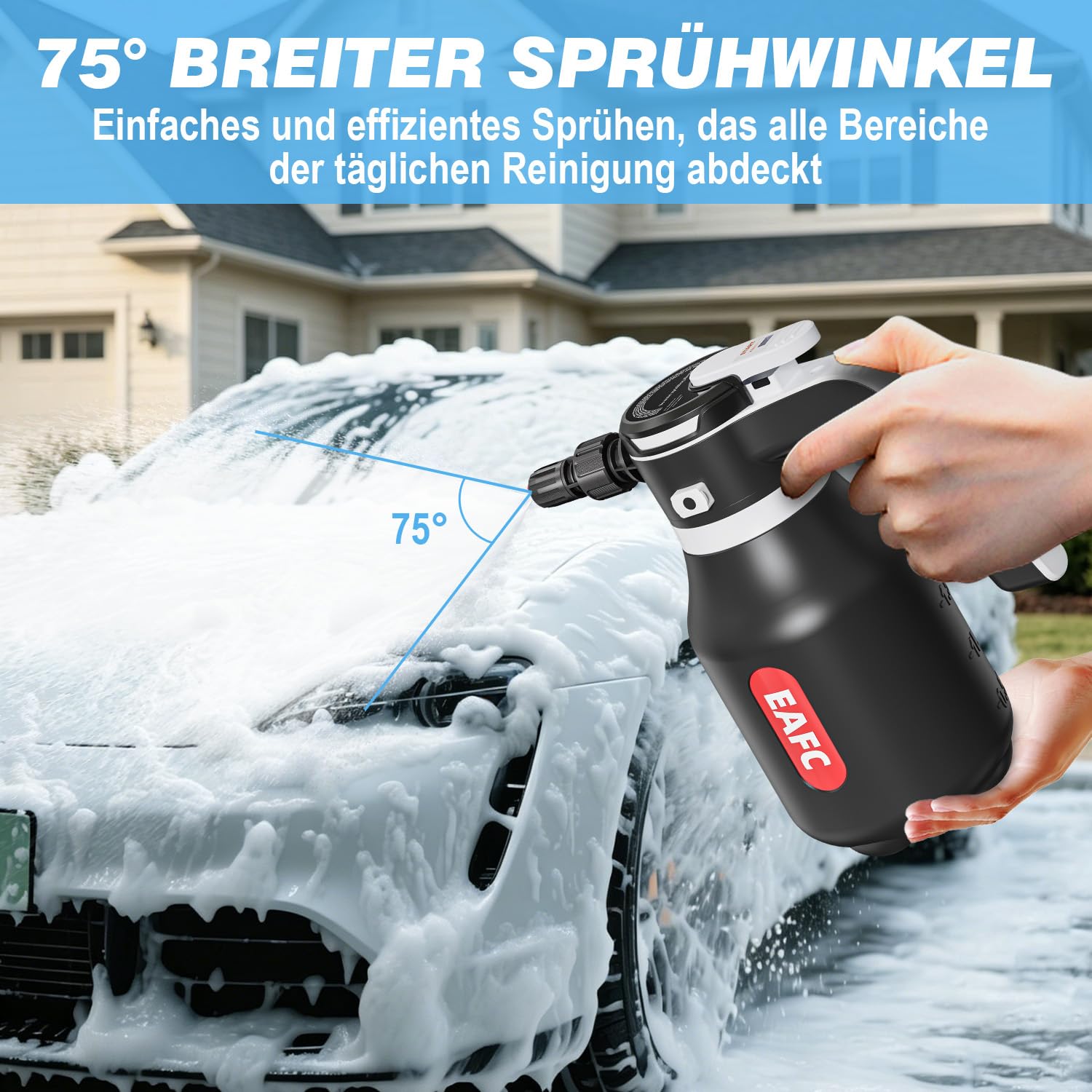 Schaumsprüher Elektrisch 2L, Drahtlos Pumpsprühflasche, Aufladbar Drucksprüher, Akku Drucksprüher Für Autowäsche, Zuhause Reinigen