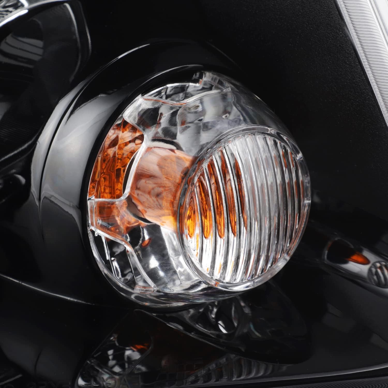 AKKON - Fit 2014-2017 Jeep Compass Halogen Type Headlight Headlamp w/Black Trim Replacement Black Driver Side