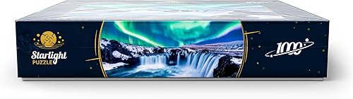 Miniatura 9 de MyPuzzle Northern Lights Over Godafoss Waterfall in Iceland - Rompecabezas prémium de 1000 piezas para adultos