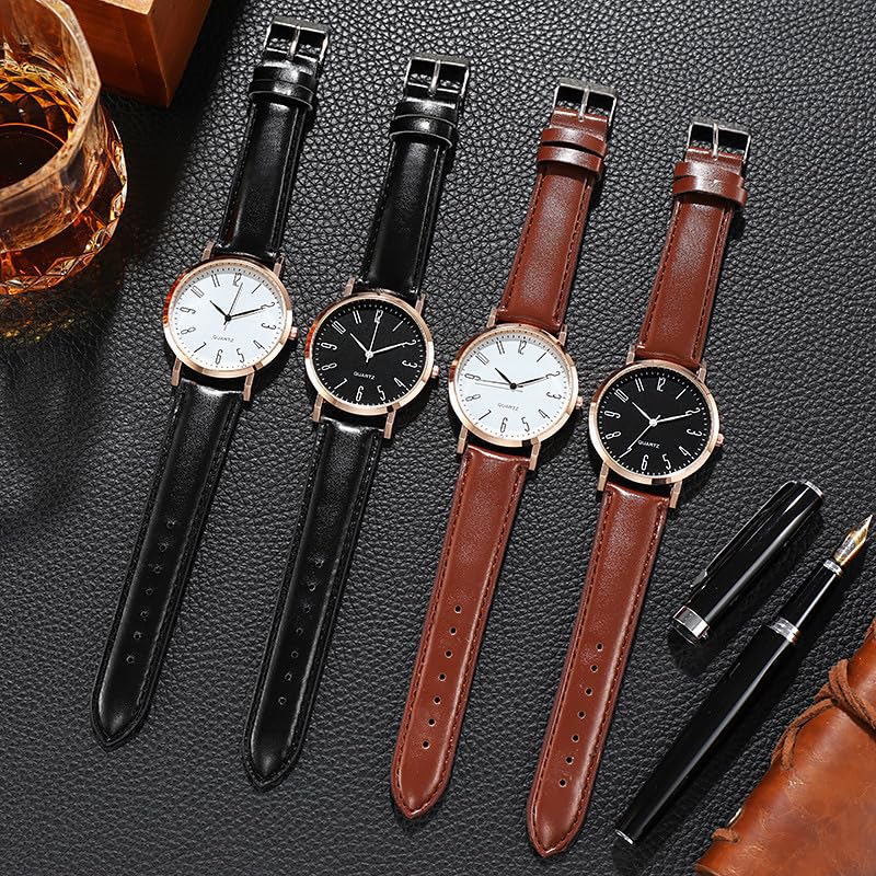 Image of just like Rose Gold Case Stylish Laethers Strap Analog Wrist Watches for Boy and Men
