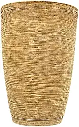 Vaso Grande Para Plantas Cone Grafiato Luxo Escovado Jardim (Bege)