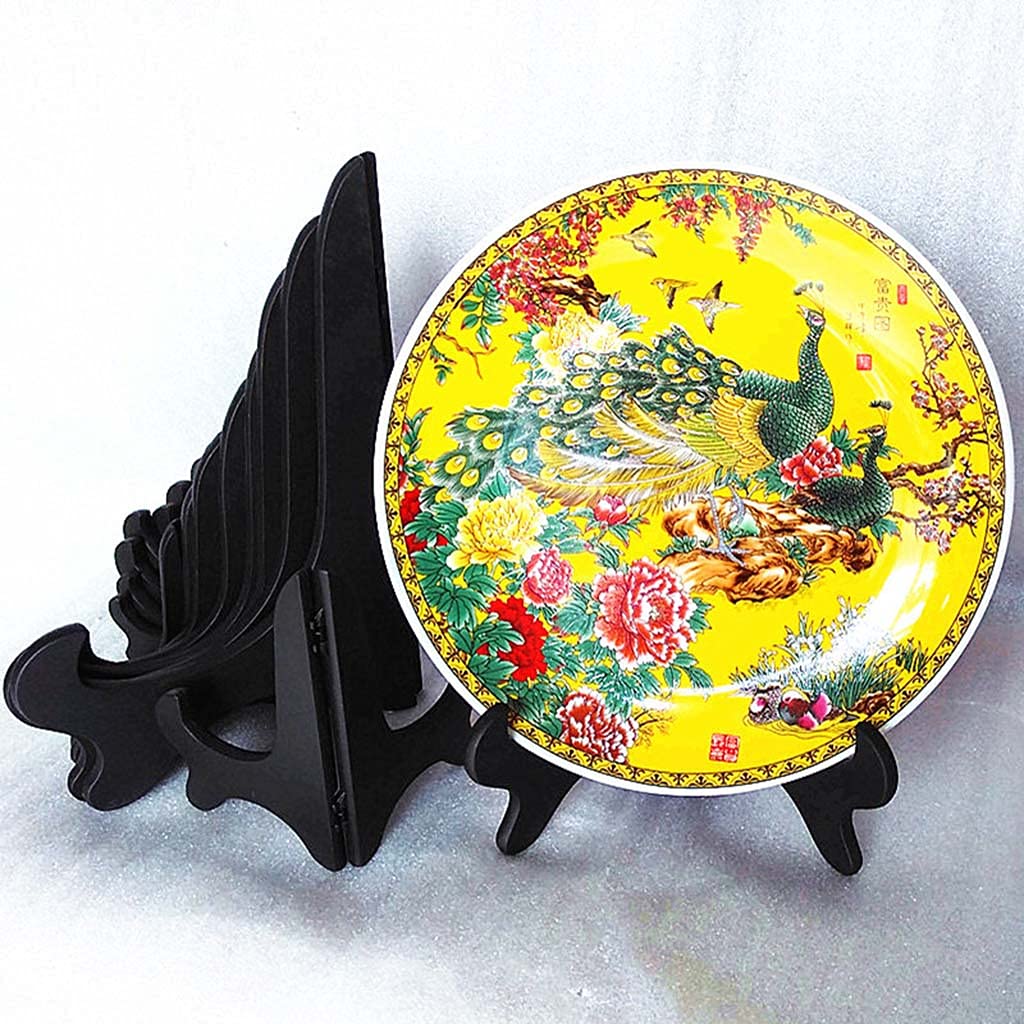EXCBIOZ 2/2.5/3/4/5 Inch Black Plate Bowl Storage Display Stand Picture Frame Photo Collectibles Holder