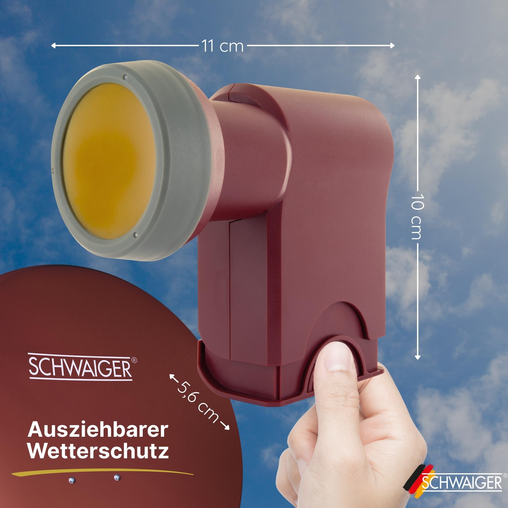 SCHWAIGER 717419 Octo LNB Low Noise Blockconverter Sun Protect Tapa LNB Digital Resistente al Calor Accesorios para Antenas parabólicas conexión Directa protección contra la Intemperie
