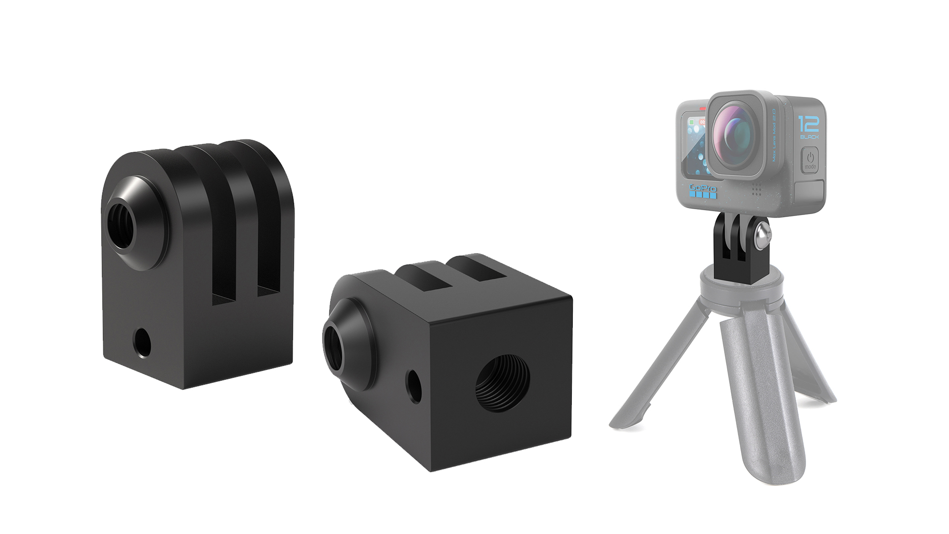 HSU Adaptateur Vertical Pour Caméra GoPro Hero 13/12/11/10/9/8/7 – Support Trépied Aluminium Avec Trou Griffe Froide