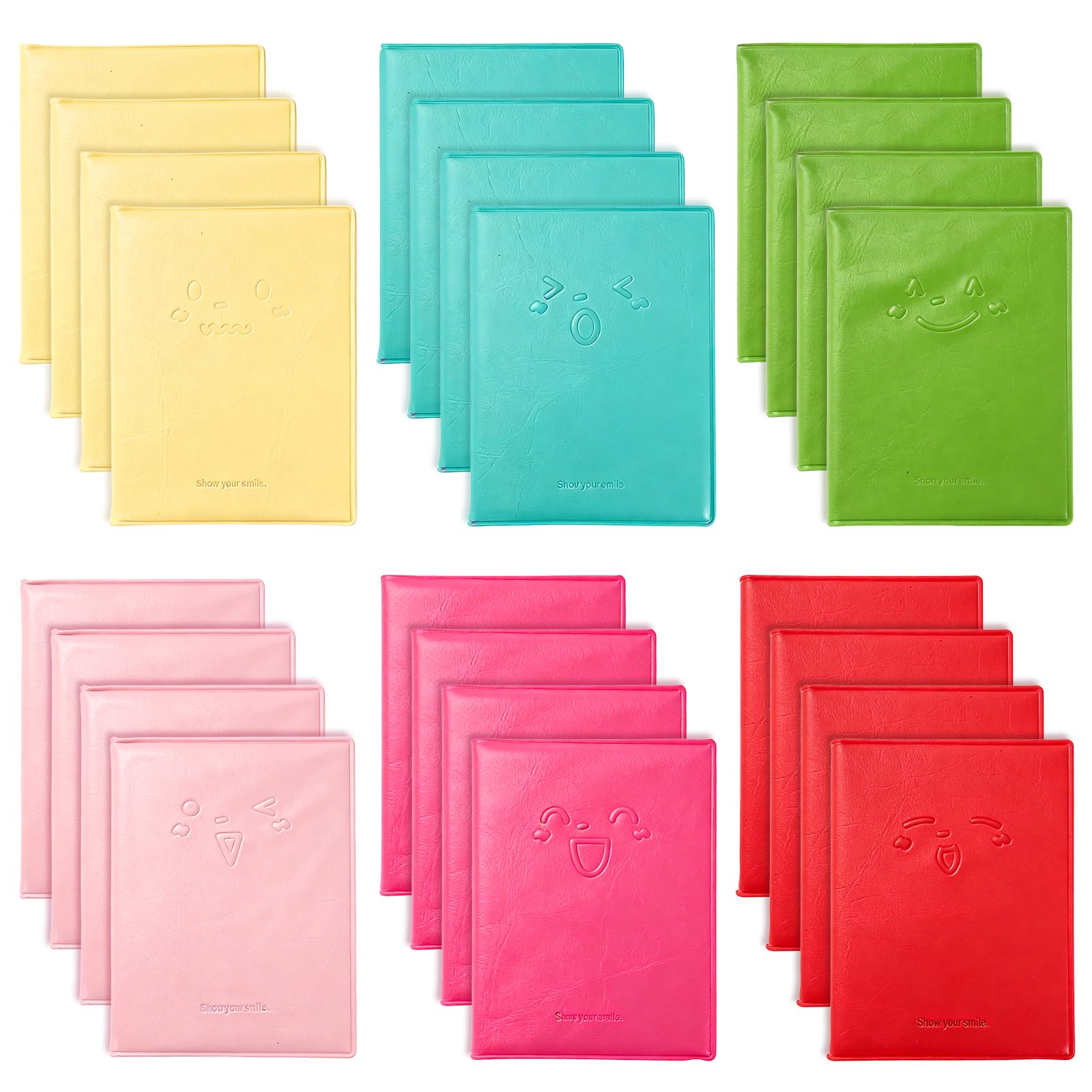 Chostky 24PCS Mini Notebooks Pocket Diary Notebook Hardcover Hardback PU Leather Journal Notebook Colors Thick Paper with 100 sheets/200 pages for Portable Notes