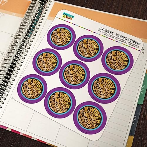 Miniatura 5 de Willy Wonka and The Chocolate Factory Logo Planner Calendario Scrapbooking Craft Pegatinas
