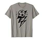 Lightning Bolt Football or Soccer Player Black Graphic T-Shirt