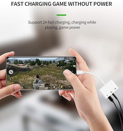 Miniatura 3 de Adaptador de auriculares Lightning a conector de audio AUX de 0.138 in y extensor de cargador Dongle auricular divisor compatible con iPhone 11 12