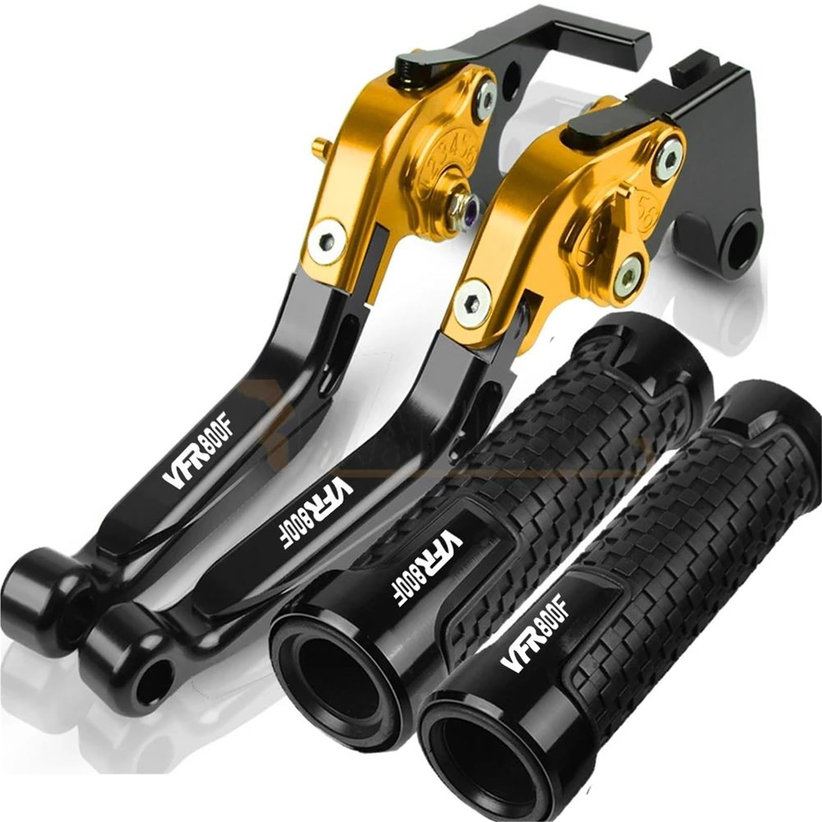 Tgvselpj Yellow 1 Motorcycle Part Motorcycle Extendable Adjustable Clutch Brake Levers Controller Lever Handle For H-Onda Vfr800f 2002-2017(Yellow 1)