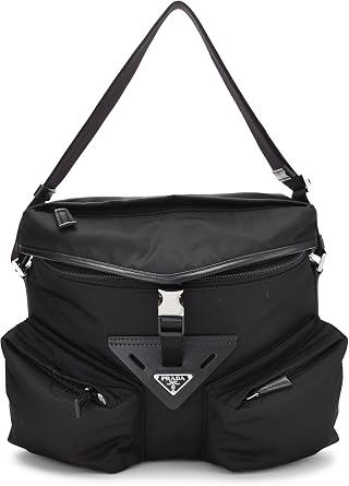 Pre-loved Black Nylon Shoulder Bag, Black