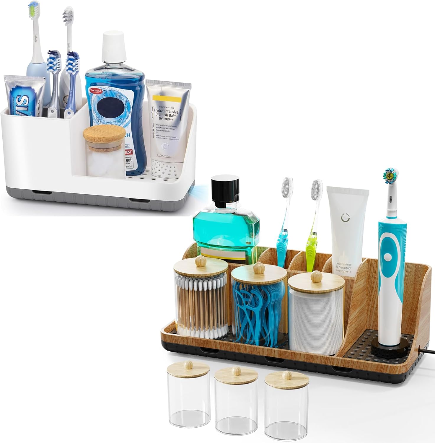 Bathroom Counter Organizer, Bathroom Toothbrush Holders Set, Bathroom Organizers and Storage