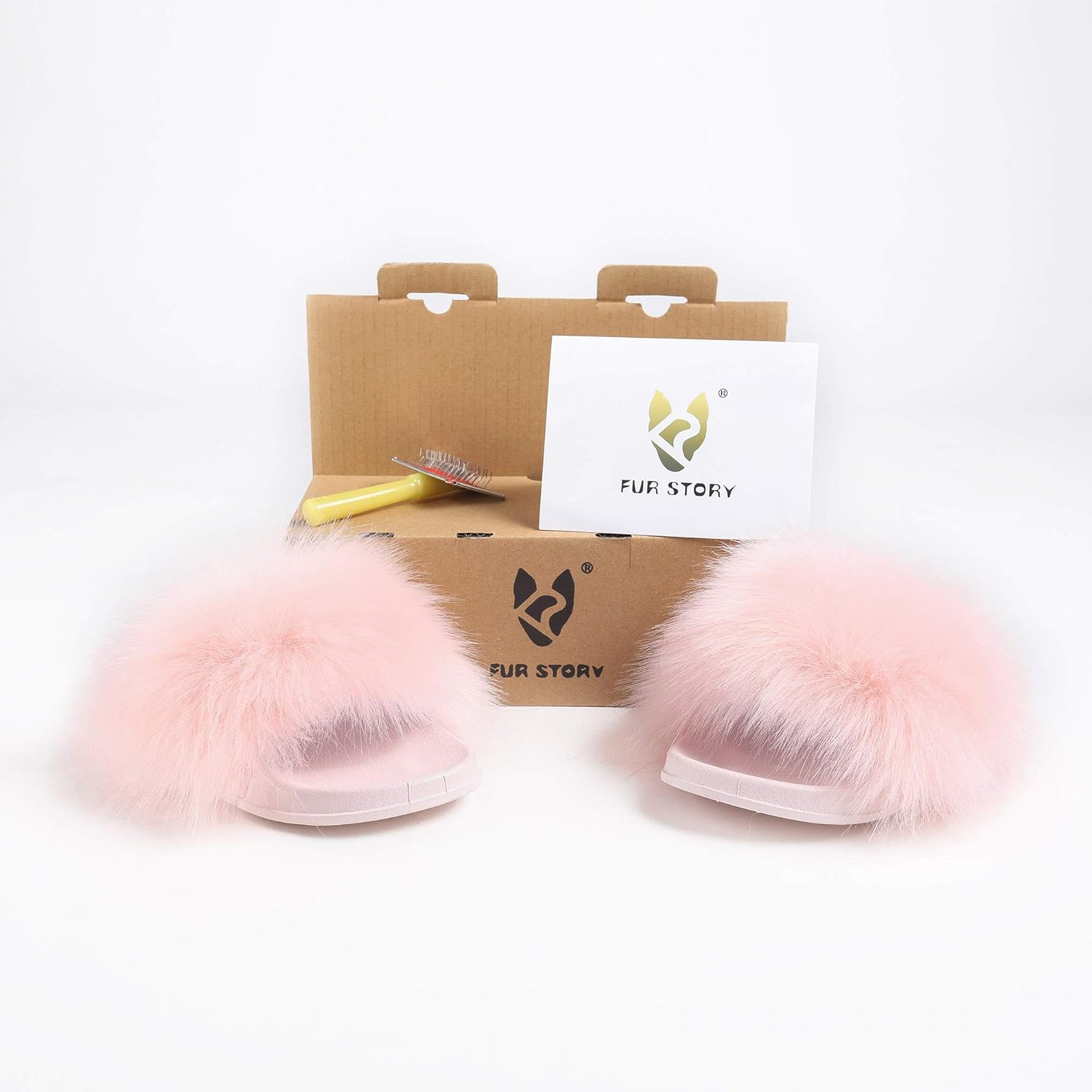 Women's Furry Slides Faux Fur Slides Fuzzy Slippers Fluffy Sandals Outdoor Indoor - Image 7