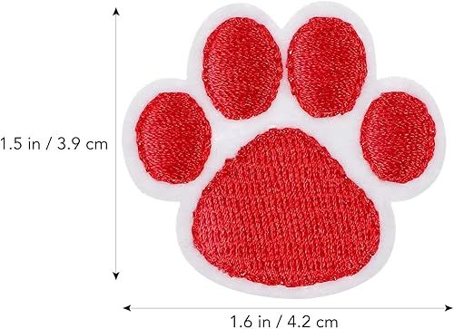 Miniatura 5 de Gadpiparty 20 parches de patas de perro parches con estampado de patas de gato parches bordados para planchar apliques de huellas tela de coser para
