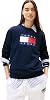 Sudadera Tommy Jeans de peso medio y cuello redondo con detalle de logo de bandera para mujer 1